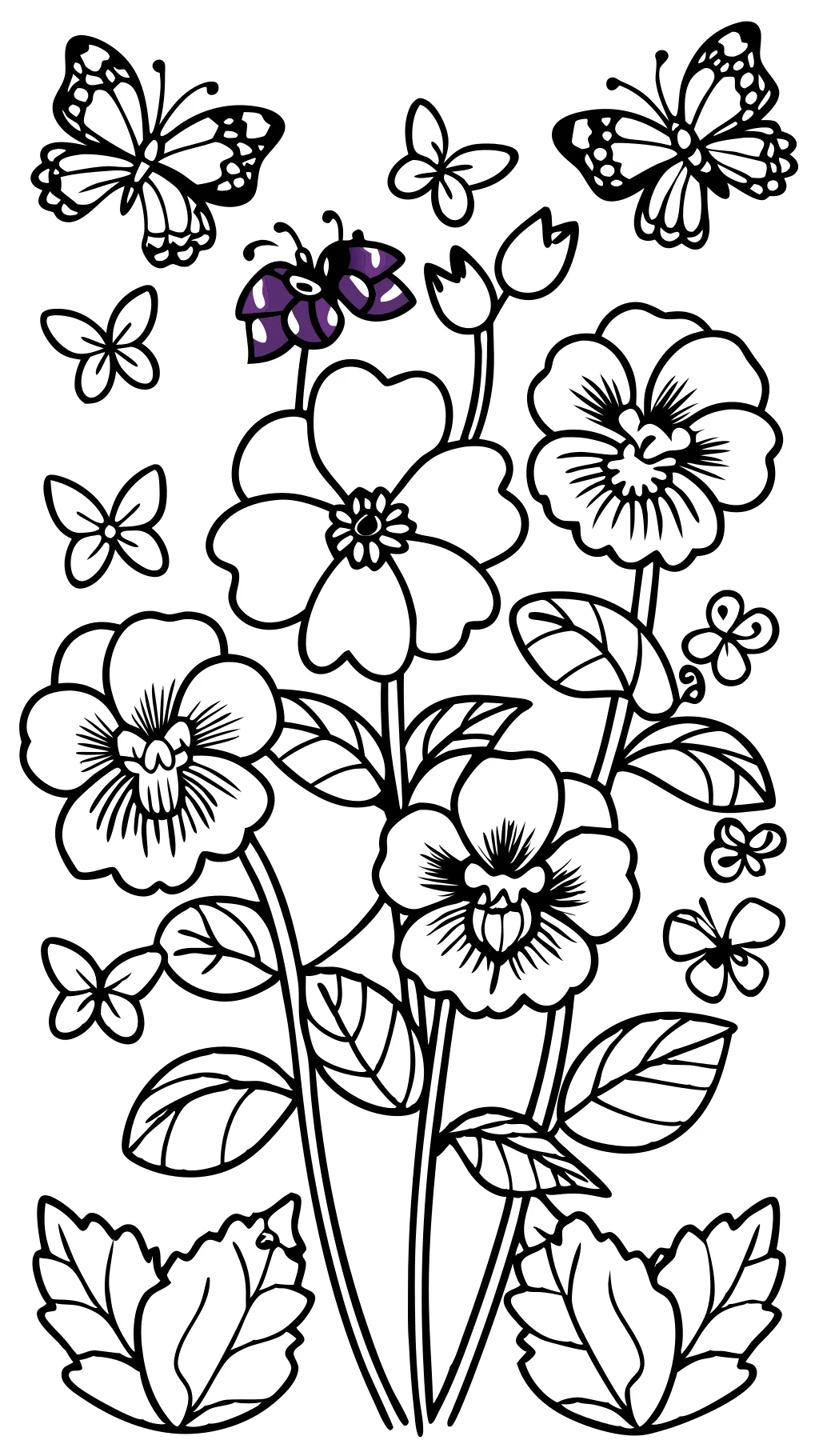 coloriages de violettes